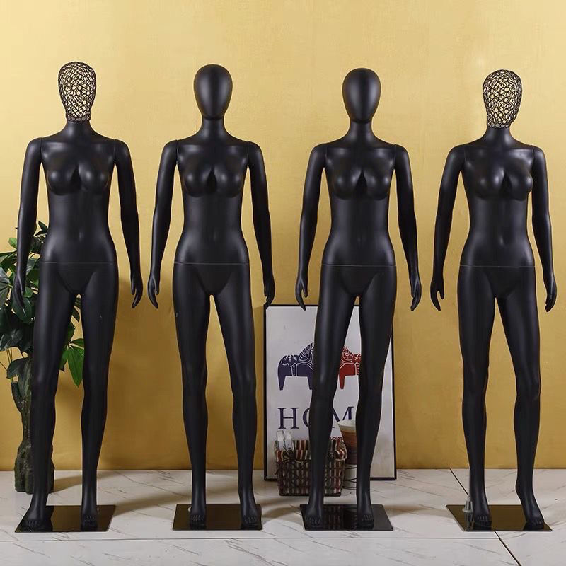 Elegant Matte Black Women Mannequin Set with Different Poses