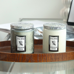Romantic Ambiance Setting Colorful Glass Essential Oil Scented Candle