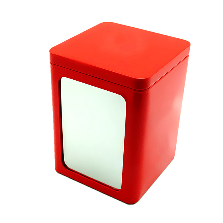Elegant Square Tinplate Tissue Holder with Double Window Design and Menu Holder