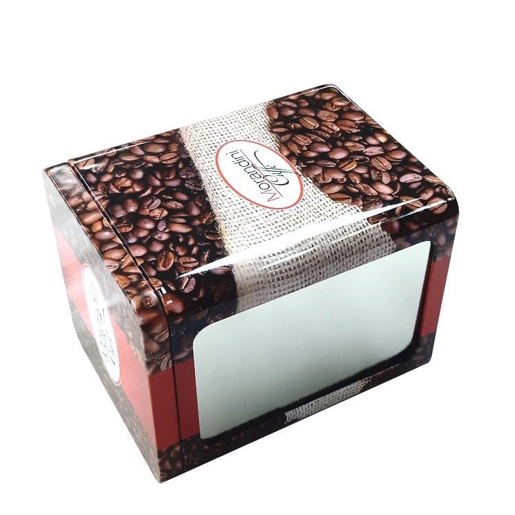 Modern Tinplate Tissue Box Holder for Coffee Shop Decor