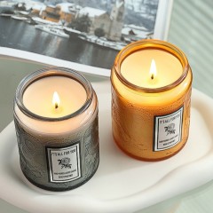 Romantic Ambiance Setting Colorful Glass Essential Oil Scented Candle
