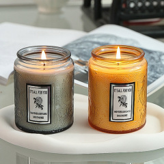 Romantic Ambiance Setting Colorful Glass Essential Oil Scented Candle