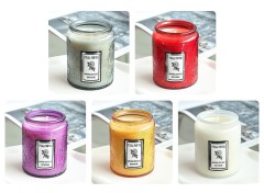 Romantic Ambiance Setting Colorful Glass Essential Oil Scented Candle