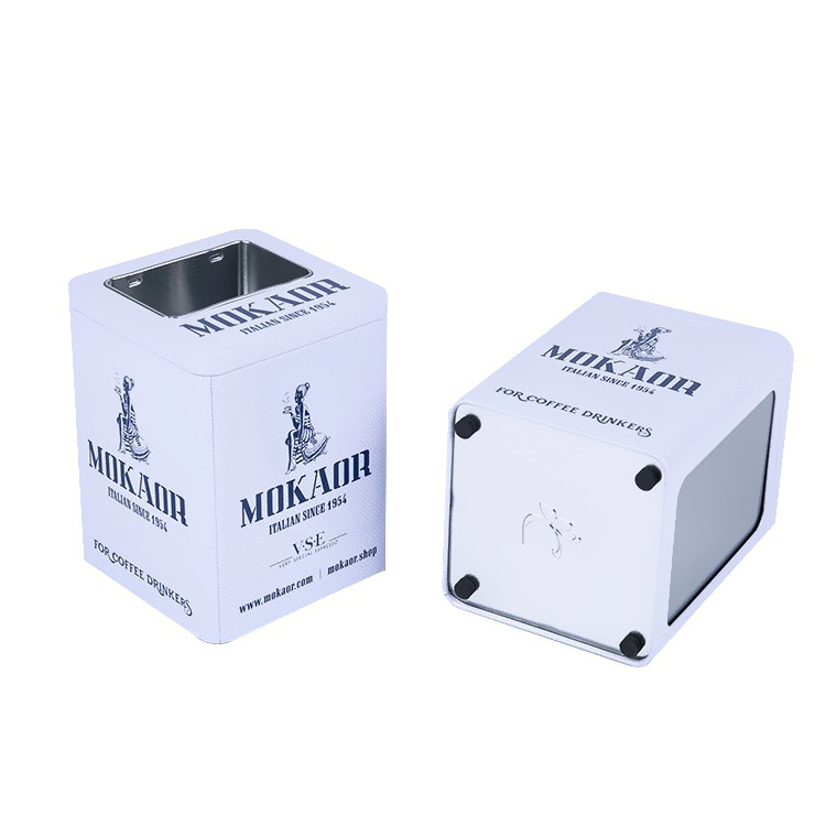 Custom Printed Tinplate Napkin Holder with Tea Sugar Bag Holder for Restaurants and Coffee Shops