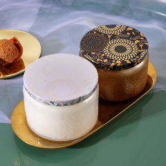 100g 200g Embossed Cup Glass Scented Candle for Romance Ambiance