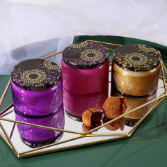 100g 200g Embossed Cup Glass Scented Candle for Romance Ambiance