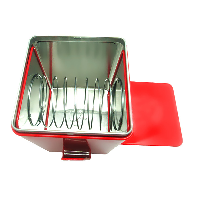 Elegant Square Tinplate Tissue Holder with Double Window Design and Menu Holder