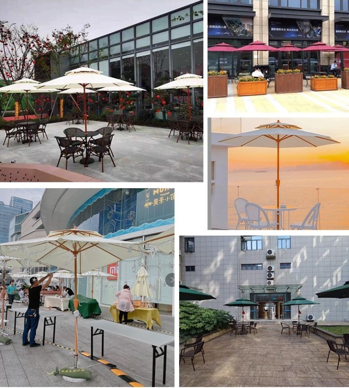 Wind Resistant Patio Canopy: Custom Branding Parasol for Coffee Shops