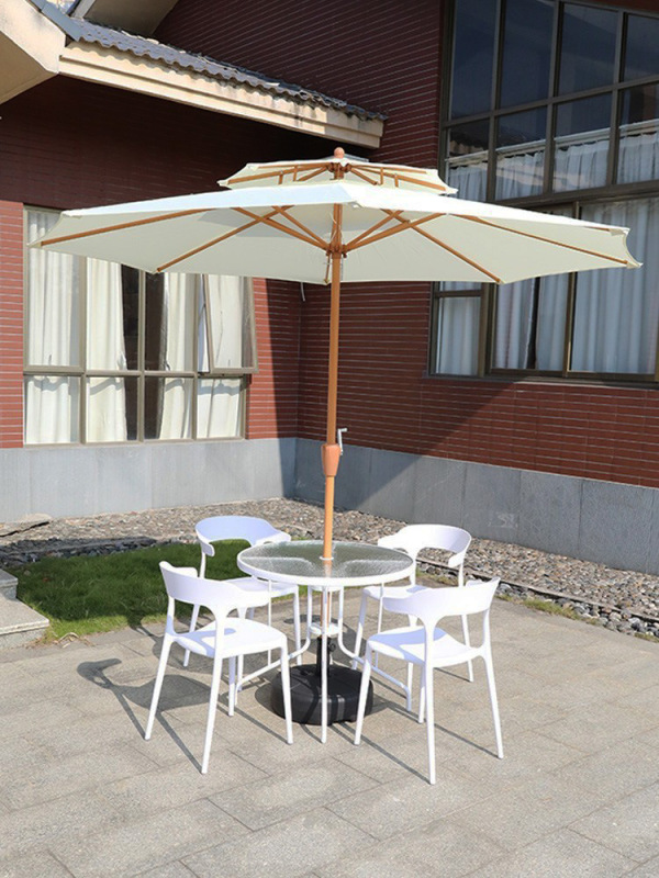 Wind Resistant Patio Canopy: Custom Branding Parasol for Coffee Shops