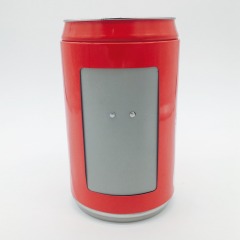 Unique Round Cola Tin Shape Tissue Holder with Spring Press Feature