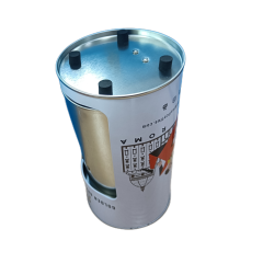 Unique Round Cola Tin Shape Tissue Holder with Spring Press Feature