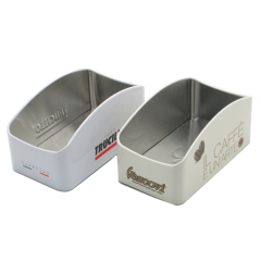 Promotional Tinplate Square Sugar Bag Holder with Customized Printing Embossed Logo