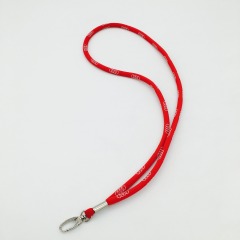 Red Round Jacquard Weave Branding Logos Embroidery Neck Rope Lanyards