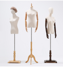 Movable Arms Wood Base Female Display Mannequin