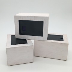 Custom Painting Natural Pine Wood Tissue Box for Restaurants and Coffee Shops