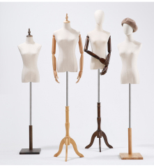 Movable Arms Wood Base Female Display Mannequin