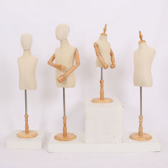 Natural Color Linen Coating Children Suits Display Mannequin