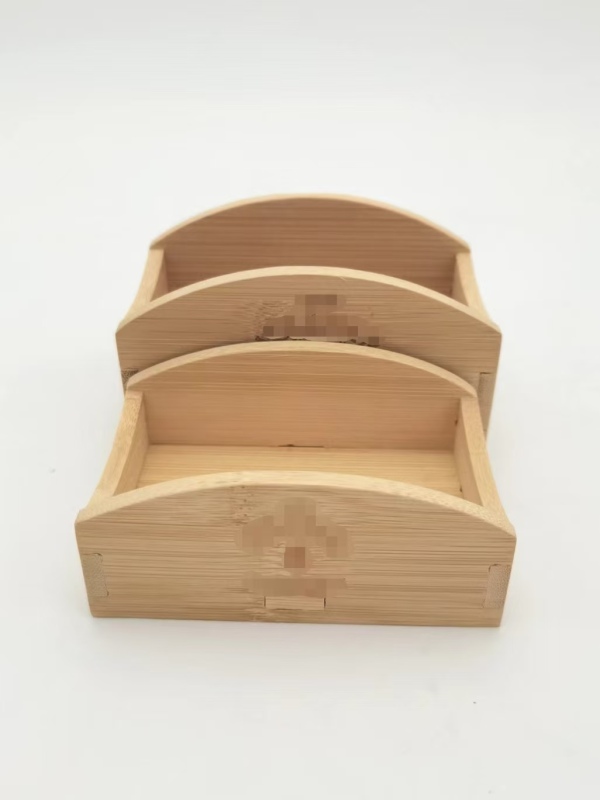 Natural Wood Bamboo Custom Laser Logo Coffee Tea Bag Sugar Bag Holder