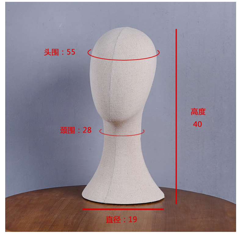Hot Sale Window Display Linen Wrapped Foam Female Mannequin Head