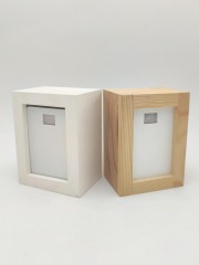 Custom Laser Logo Natural Color Pine Wood Table Napkin Ring Tissue Box