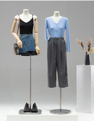 High Quality Fashion Thin Female Mannequin Dress Form with Linen Fabric Covered