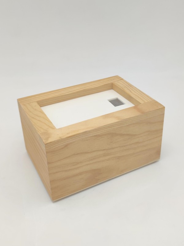 Custom Laser Logo Natural Color Pine Wood Table Napkin Ring Tissue Box