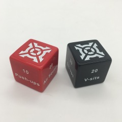 2PCS Engraved Gym Sports Blind Surprise Game Dice Set Dice