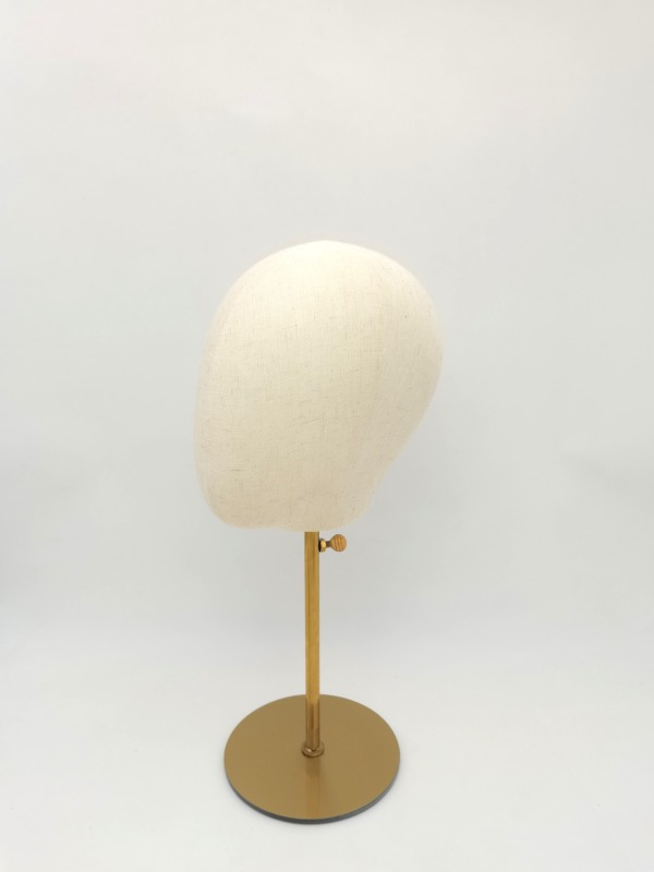 Merchandising Grade Natural Color Lining Cloth Covered Head Mannequin Head