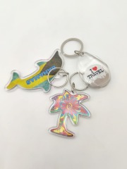 Promotional Custom Logo Brand Embroidery Fabric Badge Patch Keychain Keyring