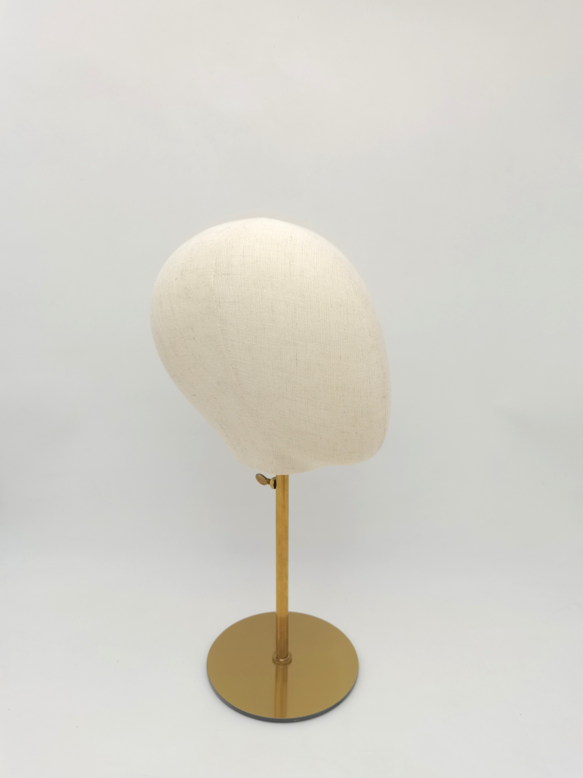 Merchandising Grade Natural Color Lining Cloth Covered Head Mannequin Head