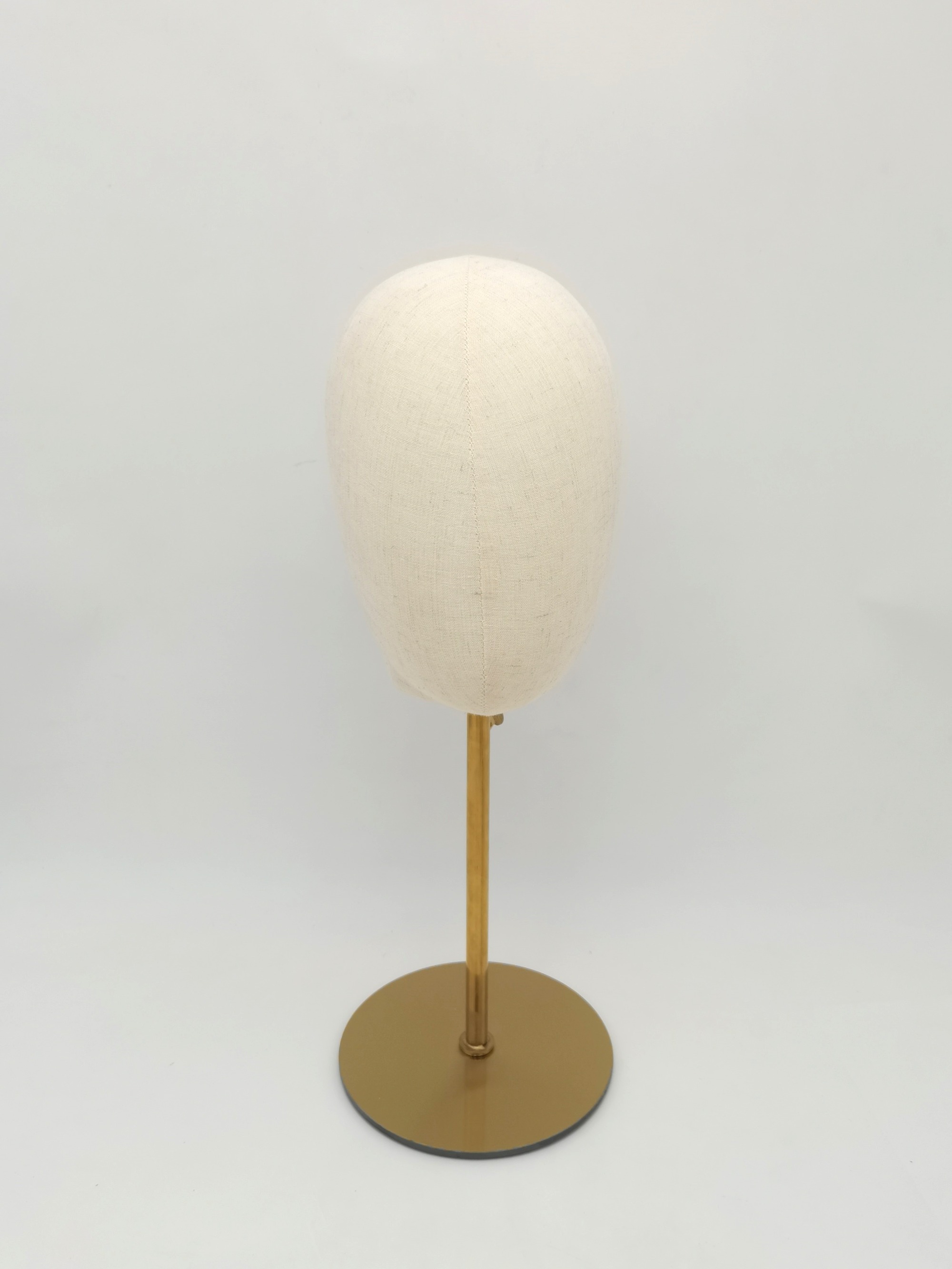 Merchandising Grade Natural Color Lining Cloth Covered Head Mannequin Head
