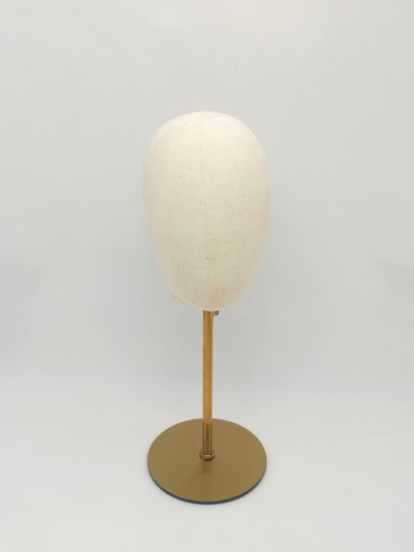 Merchandising Grade Natural Color Lining Cloth Covered Head Mannequin Head