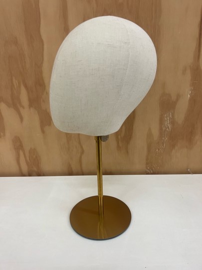 Merchandising Grade Natural Color Lining Cloth Covered Head Mannequin Head