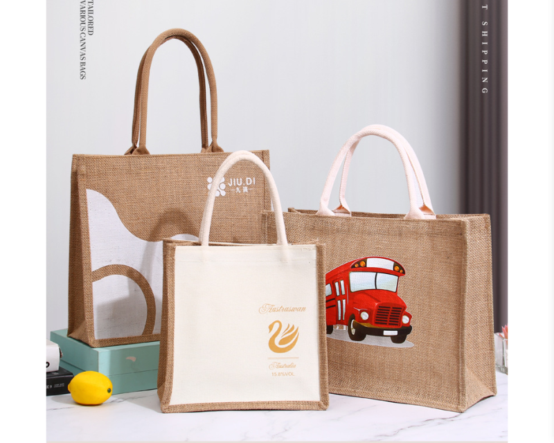 Custom Promotional Branded Eco-Friendly Natural Jute Bag Shopping Bag