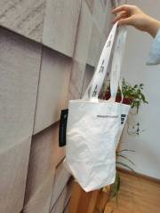 Small Fashion Reusable Waterproof Transparent PP Woven Women Shopping Bag