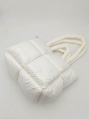 Snowy Chic Shoulder Bag Warmy Toronto Padded Soft Puffer Pillow Down Tofu Totebag Winter Beach Bag