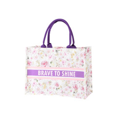 Eco-Friendly Fashionable Cmyk Printing Cotton Canvas Women Shopping Hand Bag