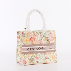 Reusable Custom Printing Cotton Canvas Women Shopping Tote Bag