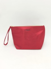Personalized Branding Red Makeup Tools Storage Travel Wash Cosmetic Pouch Bag