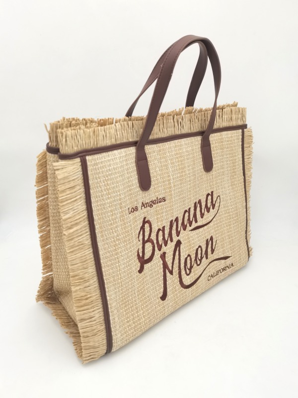 High Quality Branding PU Embroidery Trimming Summer Holiday Seaside Beach Straw Bag