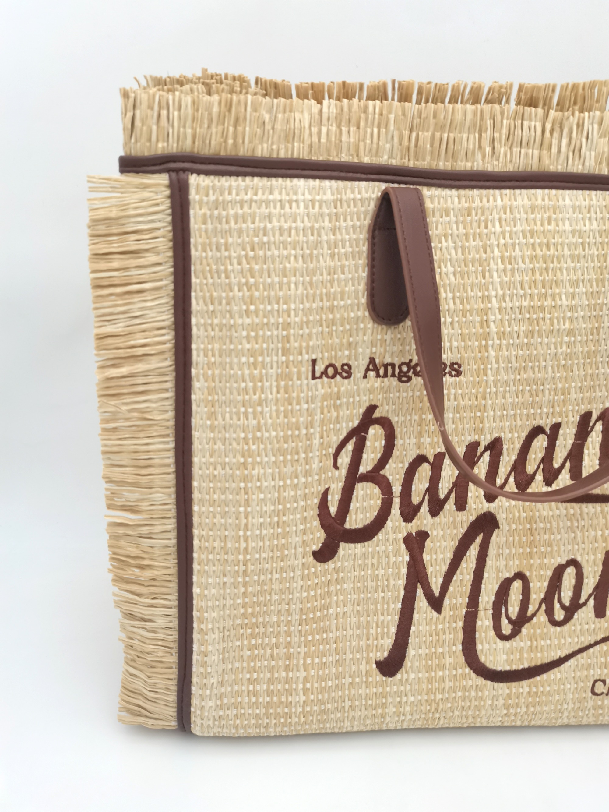 High Quality Branding PU Embroidery Trimming Summer Holiday Seaside Beach Straw Bag