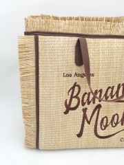 High Quality Branding PU Embroidery Trimming Summer Holiday Seaside Beach Straw Bag