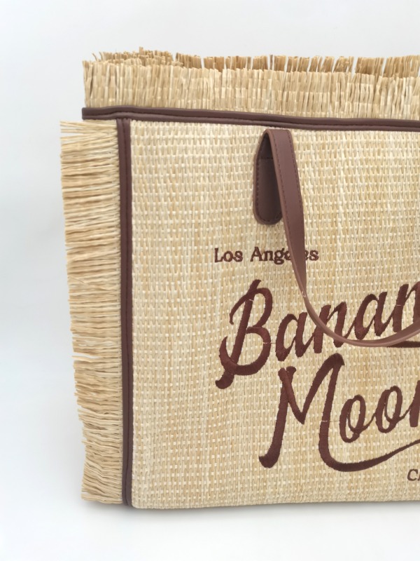 High Quality Branding PU Embroidery Trimming Summer Holiday Seaside Beach Straw Bag