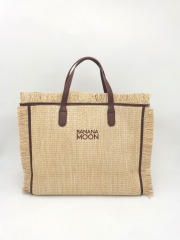 High Quality Branding PU Embroidery Trimming Summer Holiday Seaside Beach Straw Bag