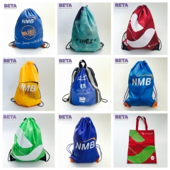 Reusable Portable Cheap Custom Polyester Sports Gym Drawstring Backpack Sring Bag