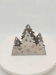 Custom Hollow Xmas Christmas Tree Restaurant Metal Tinplate Tissue Box Napkin Holder