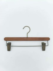 Brown Color Natural Smooth Finish Wooden Beech Straight Skirts Trousers Clip Hanger