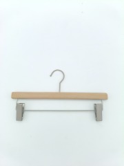 Smooth Wood Beech Laser Trousers Pants Seamless Hang Nickeled Clips Straight Hanger