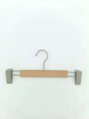 Smooth Wood Beech Laser Trousers Pants Seamless Hang Nickeled Clips Straight Hanger