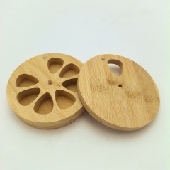 Sustainable Round Bamboo Wooden Pill Organizer 7days Weekly Medication Storage Pill Box